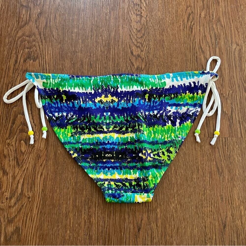 XOXO Colorful Abstract Low Rise String Bikini Bottom Size L - Picture 6 of 6